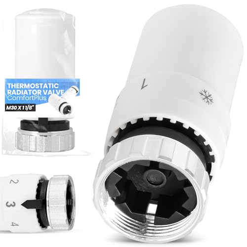 Thermostatisches Heizkörperventil Kopf Ersatz TRV ComfortPlus M30 x 1,5 Heizungssysteme Komfortable Temperaturregelung Heizkörper Thermostatkopf von Instalguru