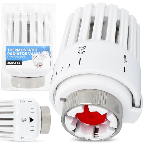 Thermostatkopf Heizkörper Thermostat Temperaturregler Heizungsthermostat Heizungsventil Heizkörperventil Energiesparend Büro Wohnung Haus Badezimmer Weiß von Instalguru
