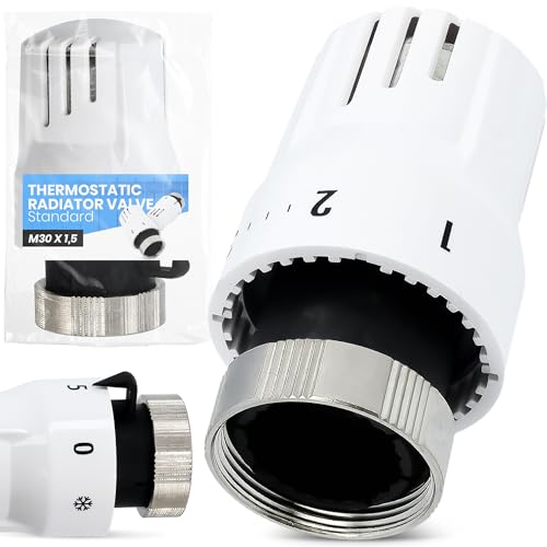 Thermostatkopf Thermostat Kopf Heizkörper Regler Heizkörperthermostat Heizung Ventil Heizungsventil Heizungsthermostat Büro Zuhause Badezimmer Weiß von Instalguru