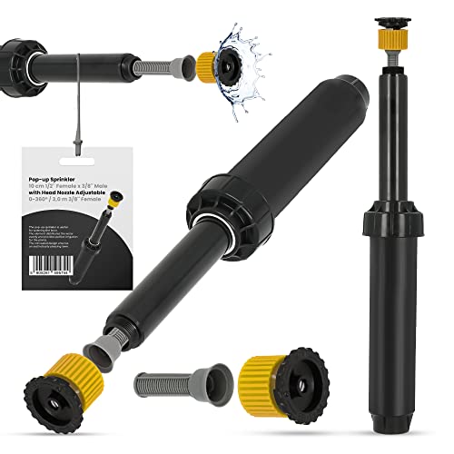 Versenkregner Rasensprenger 10cm Verstellbare Sprinklerdüse 360° 3m Universelle Professionelle Bewässerung für Rasenflächen Garten Pflanzbeete Sprinkleranlage Automatischer Sprinklersatz von Instalguru