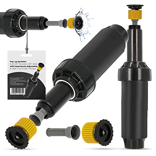 Versenkregner Rasensprenger 5cm Verstellbare Sprinklerdüse 360° 3m Universelle Professionelle Bewässerung für Rasenflächen Garten Pflanzbeete Sprinkleranlage Automatischer Sprinklersatz von Instalguru