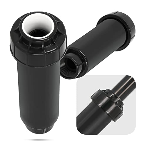 Versenkregner Rasensprenger 7,6cm Anschluss 1/2'' IG x 3/8'' AG Pop-Up Universelle Professionelle Bewässerung für Rasenflächen Garten Pflanzbeete Kleine Flächen Schwarz Einfache Installation von Instalguru