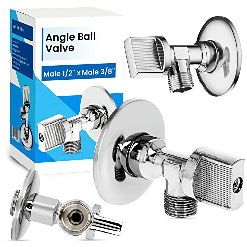 Eckventil Winkel Kugelhahn Absperrhahn Hahn Ventil 1/2 AG x 3/4 AG | Verchromt Messsing Wasseranschluß Korrosionsbeständig Langlebig Waschmaschine Geschirrspüler Eckregulierventil Schraubverschluss von Instalguru