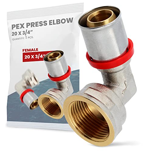 Winkelverbinder PEX-Pressfittings 20 x 3/4'' Innengewinde Heizung Sanitärsysteme Messing Stahl EPDM O-Ringe Perfekte Dichtigkeit Heizungs- Sanitär- Trinkwasserinstallation von Instalguru