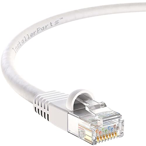 InstallerParts Ethernet-Kabel, CAT5E, UTP, 2,4 m, Weiß – Professionelle Serie – 1 Gigabit/Sek. Netzwerk-/Internetkabel, 350 MHz von InstallerParts