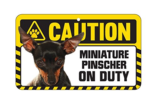 MINIATURE PINSCHER CAUTION SIGN von Instant Gifts Dog Caution Signs