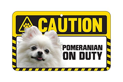 POMERANIAN CAUTION SIGN von Instant Gifts Dog Caution Signs