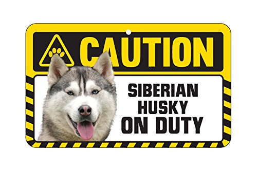 SIBERIAN HUSKY CAUTION SIGN von Instant Gifts Dog Caution Signs