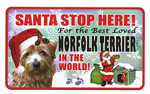 Santa Stop Here Pet Schild – Norfolk Terrier von Instant Gifts Pet Santa Signs