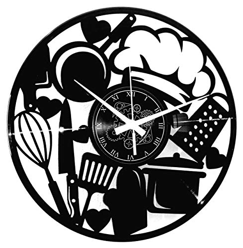 Instant Karma Clocks Wanduhr aus Vinyl für Küche Chef Haus Dekoration Esszimmer Restaurant Wohnzimmer Geschenkidee von Instant Karma Clocks