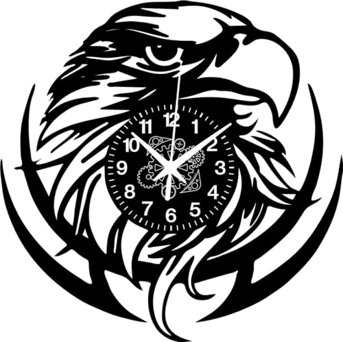 Instant Karma Clocks | Wanduhr Adler Tribal Design | Kraftvolle Wanddekoration mit Adlerkopf | Geschenkidee für Naturfreunde & Tattoo-Fans Instant Karma Clocks | Wanduhr Adler Tribal Design | Kraftvolle Wanddekoration mit Adlerkopf | Geschenkidee für Naturfreunde & Tattoo-Fans von Instant Karma Clocks