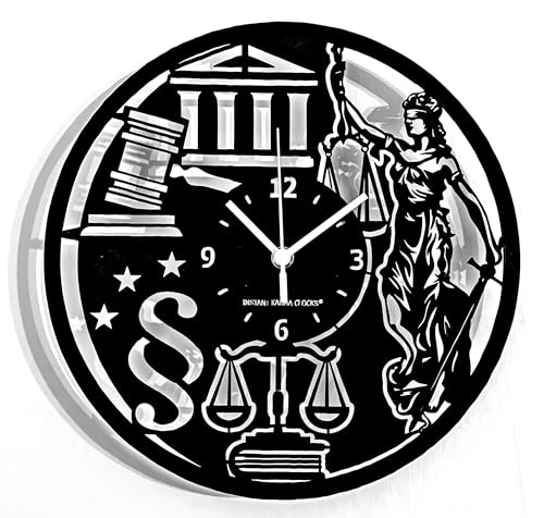 Instant Karma Clocks | Justiz Wanduhr – Rechtsanwalt Deko mit Justitia, Gericht & Gesetzsymbolen | Geräuschlosem Quarzwerk | Geschenkidee für Juristen, Anwälte, Kanzleien Instant Karma Clocks | Justiz Wanduhr – Rechtsanwalt Deko mit Justitia, Gericht & Gesetzsymbolen | Geräuschlosem Quarzwerk | Geschenkidee für Juristen, Anwälte, Kanzleien von Instant Karma Clocks