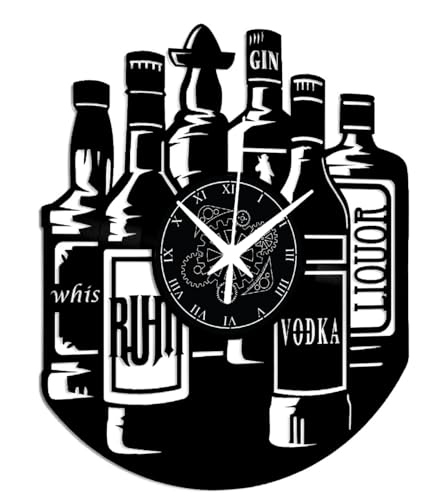 Instant Karma Clocks | Wanduhr | Likör in Flaschen | Alkohol Aperitif Cocktail Getränk | Dekoration Design Küchenuhr von Instant Karma Clocks