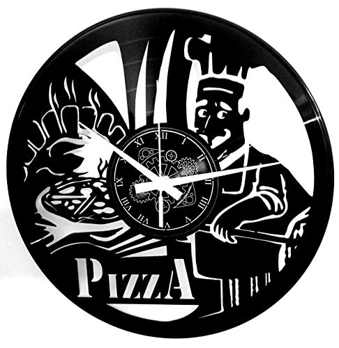 Vinyl Wanduhr Vintage Handgemache Schallplatten-Design Dekor Restaurant Pizza Pizzeria Kochen von Instant Karma Clocks