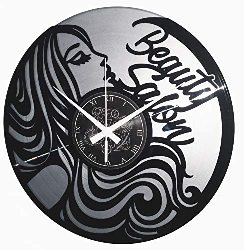 Instant Karma Clocks Wanduhr aus doppeltem Vinyl für Beauty Salon Friseure Barber Shop Friseursalon Geschenkidee Schönheitssalon Modernes Design von Instant Karma Clocks