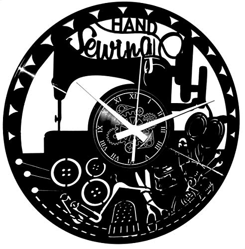 Instant Karma Clocks Wanduhr mit Maschine zum Nähen Nähmaschine Liebhaber Motiv Kunstuhr Nähset von Instant Karma Clocks