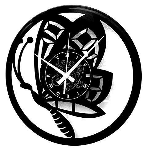 Instant Karma Clocks | Schmetterling Wanduhr – Dekorative Uhr für Naturfreunde | Geräuschlosem Quarzwerk | Geschenkidee für Küche, Schlafzimmer, Wohnzimmer von Instant Karma Clocks