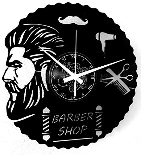 Instant Karma Clocks - Vinyl Wanduhr Schallplatten-Design handgemachte Dekor Friseur Modernes Design Barber Shop Bart Friseursalon von Instant Karma Clocks