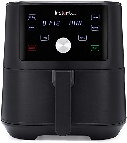 Instant Pot Brands Vortex 4-in-1-Heißluftfritteuse 1700W 5,7L Minibackofen - Gesundes Heißluft-Frittieren, Backen, Braten und Speisenwärmer, Schwarz von Instant Pot