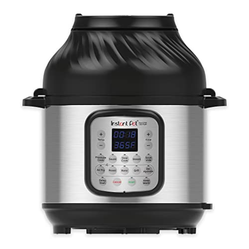 Instant Pot Duo Crisp + Heißluftfritteuse 11-in-1 Elektro-Multikocher 7.6 L - Schnellkochtopf, Luftfritteuse, Schongarer, Dampfgarer, Dehydrator mit Grill, Warmhalte- und Backfunktion, Edelstahl von Instant Pot