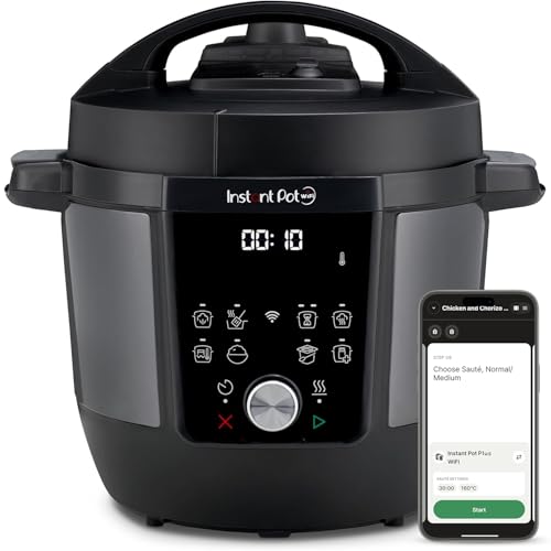 Instant Pot Plus 9-in-1-Multikocher 5,7 l – Gebürsteter Edelstahl, Schnellkochtopf, Schongarer, Reiskocher, Sauteuse, Joghurtbereiter, Speisenwärmer, Dampfgarer, Vakuumgarer, Sterilisator von Instant Pot
