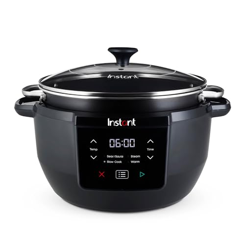 Instant Pot Superior Slow Cooker/Schongarer, 7.1L Multikocher / 4 Kochfunktionen (Schongaren, Braten, Dampfgaren & Warmhalte funktion) Spülmaschinengeeignet – 800W, Schwarz von Instant Brands