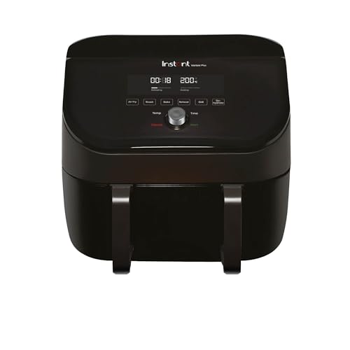 Instant Pot – Versazone Dual Black Heißluftfritteuse – Groß 8,5 l, Familiengröße – Einzelner Doppelkorb mit Trennwand – 8 in 1 – Dörren, Grillen, Backen, Braten, Aufwärmen, Antihaftbeschichtung von Instant
