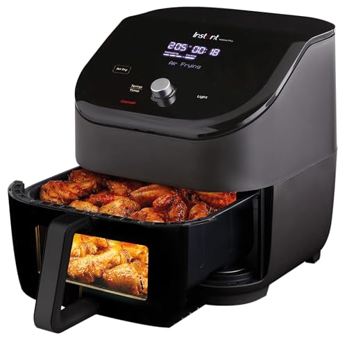 Instant Vortex Plus mit ClearCook - 5.7L Digitale Heißluftfritteuse, Schwarz, 6-in-1 Smart-Programme - Frittieren, Backen, Braten, Grillen, Dehydrieren, Aufwärmen, Großes Fassungsvermögen -1700W von Instant Pot