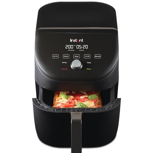 Instant Vortex Slim-5.7L Digitale Heißluftfritteuse, Schwarz, 5-in-1 Smart Programm-Air Fryer, Backen, Braten, Grillen, Aufwärmen -1700W von Instant Pot