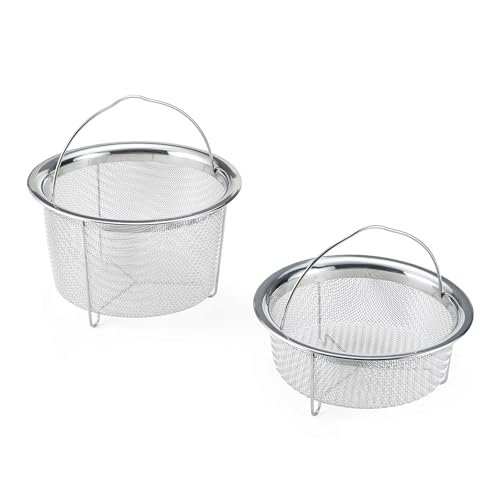 Instant 5252247 Official Mesh Steamer Baskets, Set Of 2 Pot Offizieller Netz-Dampfkorb, Edelstahl von Instant