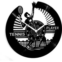 Tennis - Vinyl-Wanduhr Sportschläger-Spieler, Handgefertigte Geschenkidee Tennis - Vinyl-Wanduhr Sportschläger-Spieler, Handgefertigte Geschenkidee von InstantKarmaStore
