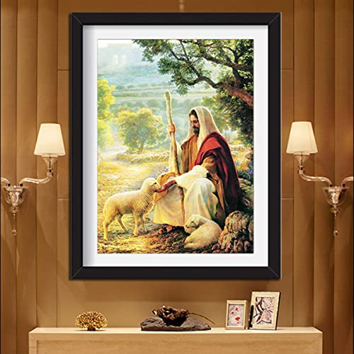 Instarry 5D DIY Diamant Painting Bilder Groß Christlicher Jesus Hirte Home Decor 55x40 cm von Instarry