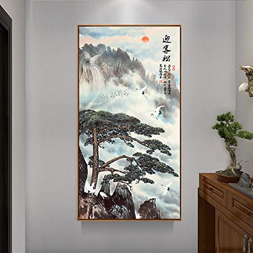 Instarry 5D Diamant Painting Bilder Full Groß Chinesische Landschaftsmalerei Aesthetic Room Decor 80x40 cm von Instarry