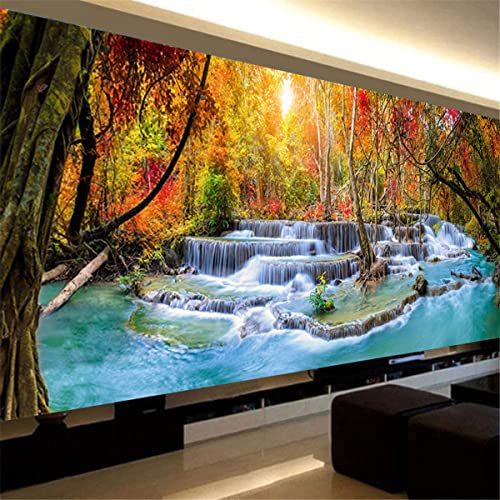 Instarry 5D Diamant Painting Bilder Full Groß Wald Wasserfall Landschaft Schlafzimmer Wohnzimmer Deko 100x50 cm von Instarry