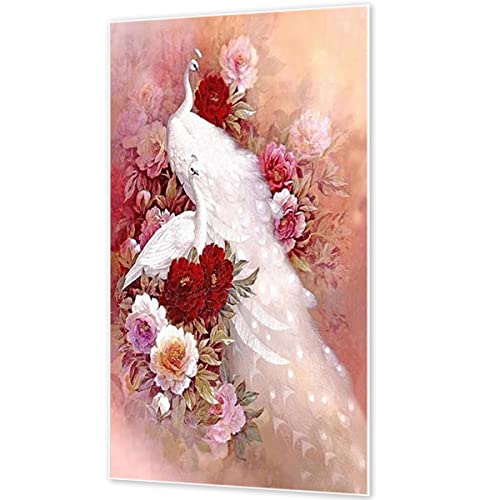 Instarry 5D Diamant Painting Bilder Full Groß Weißer Pfau Home Decoration 40x65 cm von Instarry