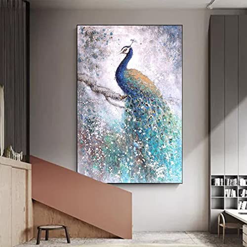 Instarry 5D Diamond Painting Zubehör Full Groß Pfau Room Decor 80x60 cm von Instarry