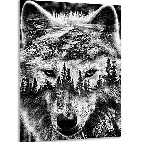 Instarry DIY 5D Diamond Painting Zubehör Full Groß Wolf und Wald Home Decor 90x60 cm Instarry DIY 5D Diamond Painting Zubehör Full Groß Wolf und Wald Home Decor 90x60 cm von Instarry