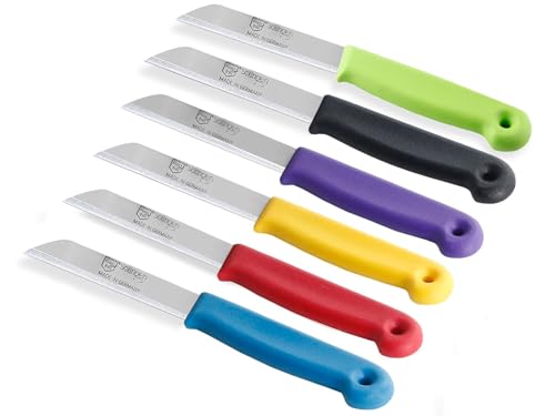 6-Teiliges Gemüsemesser Set aus Solingen Küchenmesser mit gezahnter scharfer Schnittfläche Obstmesser Made in Germany Messer aus Edelstahl Rostfrei zum Schälen und Schneiden von Gemüse und Obst von InstrumenteNrw