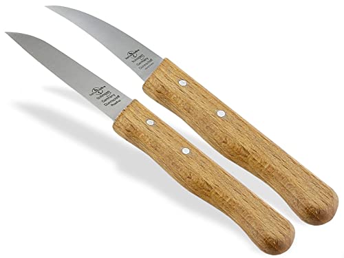Gemüsemesser 2er Set aus Solingen Obstmesser Schälmesser Allzweckmesser Made in Germany Universal Messer mit Rostfreier Messerklinge Küchenmesser mit Holzgriff aus Buche Gemüsemesser 2er Set aus Solingen Obstmesser Schälmesser Allzweckmesser Made in Germany Universal Messer mit Rostfreier Messerklinge Küchenmesser mit Holzgriff aus Buche von InstrumenteNrw