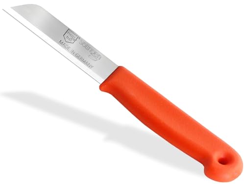 Gemüsemesser Obstmesser Schälmesser aus Solingen Küchenmesser Made in Germany Universal Messer mit Scharfer Klinge aus Rostfreiem Edelstahl Spülmaschinen geeignet (Kurz, Orange) von InstrumenteNrw