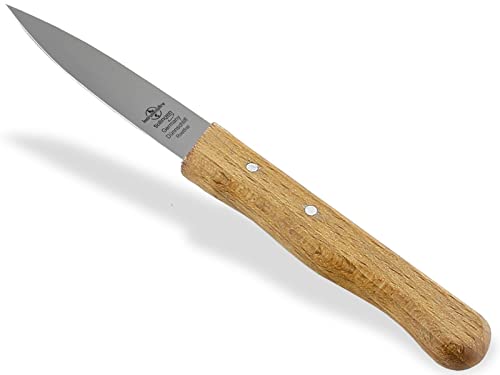 Gemüsemesser Solingen Schälmesser Buche Holzgriff Made in Germany Allzweckmesser Universal Messer mit Rostfreier Mittelspitzer Messerklinge Obstmesser zum Schneiden Schälen von Obst und Gemüse von InstrumenteNrw