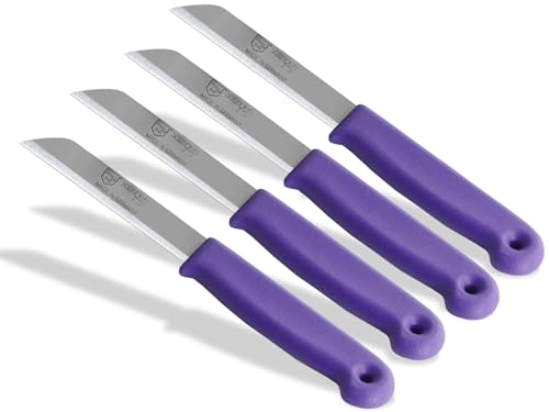 Küchenmesser Messer Set aus Solingen Gemüsemesser Kleines Obstmesser Made in Germany Schälmesser Allzweckmesser mit Scharfer und Präziser Klinge aus rostfreiem Edelstahl (4er Set, Lang/Gezahnt) von InstrumenteNrw