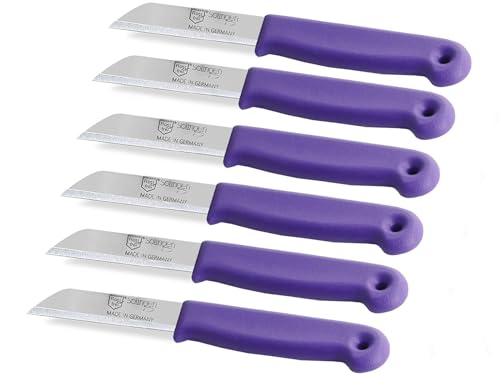 Küchenmesser Messer Set aus Solingen Gemüsemesser Kleines Obstmesser Made in Germany Schälmesser Allzweckmesser mit Scharfer und Präziser Klinge aus rostfreiem Edelstahl (6er Set, Kurz) von InstrumenteNrw