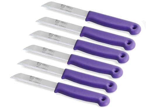 Küchenmesser Messer Set aus Solingen Gemüsemesser Kleines Obstmesser Made in Germany Schälmesser Allzweckmesser mit Scharfer und Präziser Klinge aus rostfreiem Edelstahl (6er Set, Lang) von InstrumenteNrw