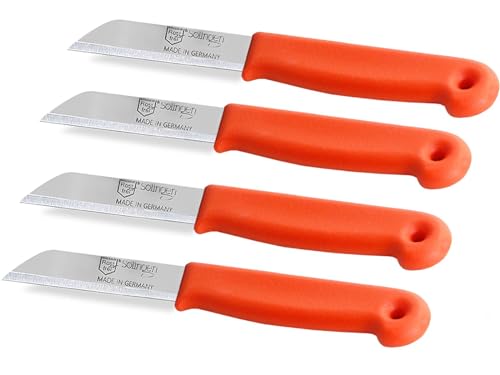 Obstmesser aus Solingen Gemüsemesser Set Universal Messer Klein Groß Made in Germany Schälmesser mit Scharfer Glatter Messerklinge aus Rostfreiem Edelstahl Küchenmesser Ergonomischer Griff (4, Kurz) von InstrumenteNrw