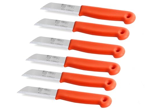 Obstmesser aus Solingen Gemüsemesser Set Universal Messer Klein Groß Made in Germany Schälmesser mit Scharfer Glatter Messerklinge aus Rostfreiem Edelstahl Küchenmesser Ergonomischer Griff (6, Kurz) von InstrumenteNrw