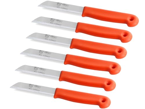 Obstmesser aus Solingen Gemüsemesser Set Universal Messer Klein Groß Made in Germany Schälmesser mit Scharfer Glatter Messerklinge aus Rostfreiem Edelstahl Küchenmesser Ergonomischer Griff (6, Lang) von InstrumenteNrw