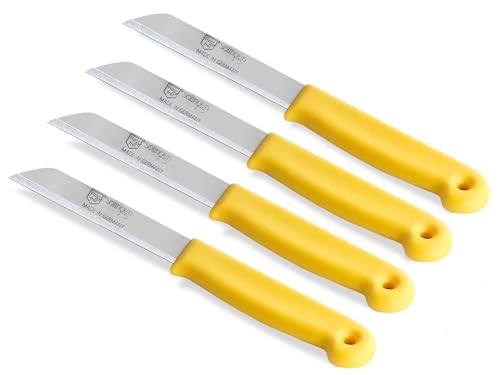 Schälmesser Set aus Solingen Gemüsemesser Allzweckmesser Obstmesser Made in Germany Messer Universal Küchenmesser Edelstahl Rostfrei zum Schneiden von Obst, Gemüse und Fisch (4, Lang) von InstrumenteNrw