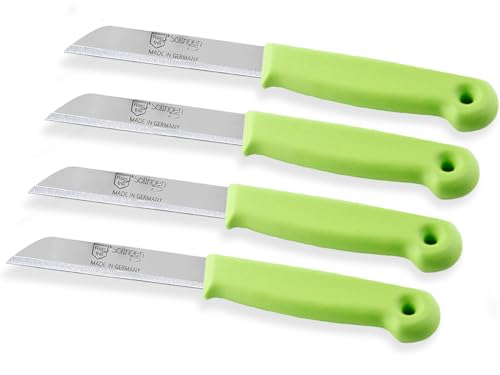 Universal Messer-Set aus Solingen Küchenmesser mit Extra Scharfer Schnittfläche für einen Präzisen Glatten Schnitt Edelstahl Rostfrei Schälmesser Obstmesser Gemüsemesser Grün (4, Lang) von InstrumenteNrw