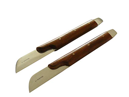 Instrumentezentrum 2x Gipsmesser mit Küvettenöffner, geschwungener Holzgriff, 18 cm - Gips Messer Kitt-Messer von Instrumentezentrum